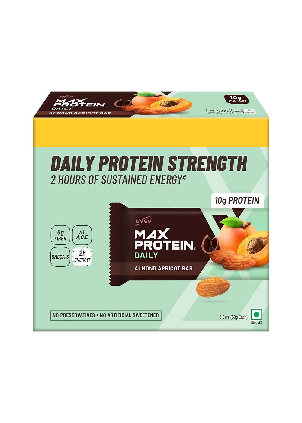 Get Daily Almond Apricot Bars 300gm Pack of 6 (50gm x 6) at ₹ 361