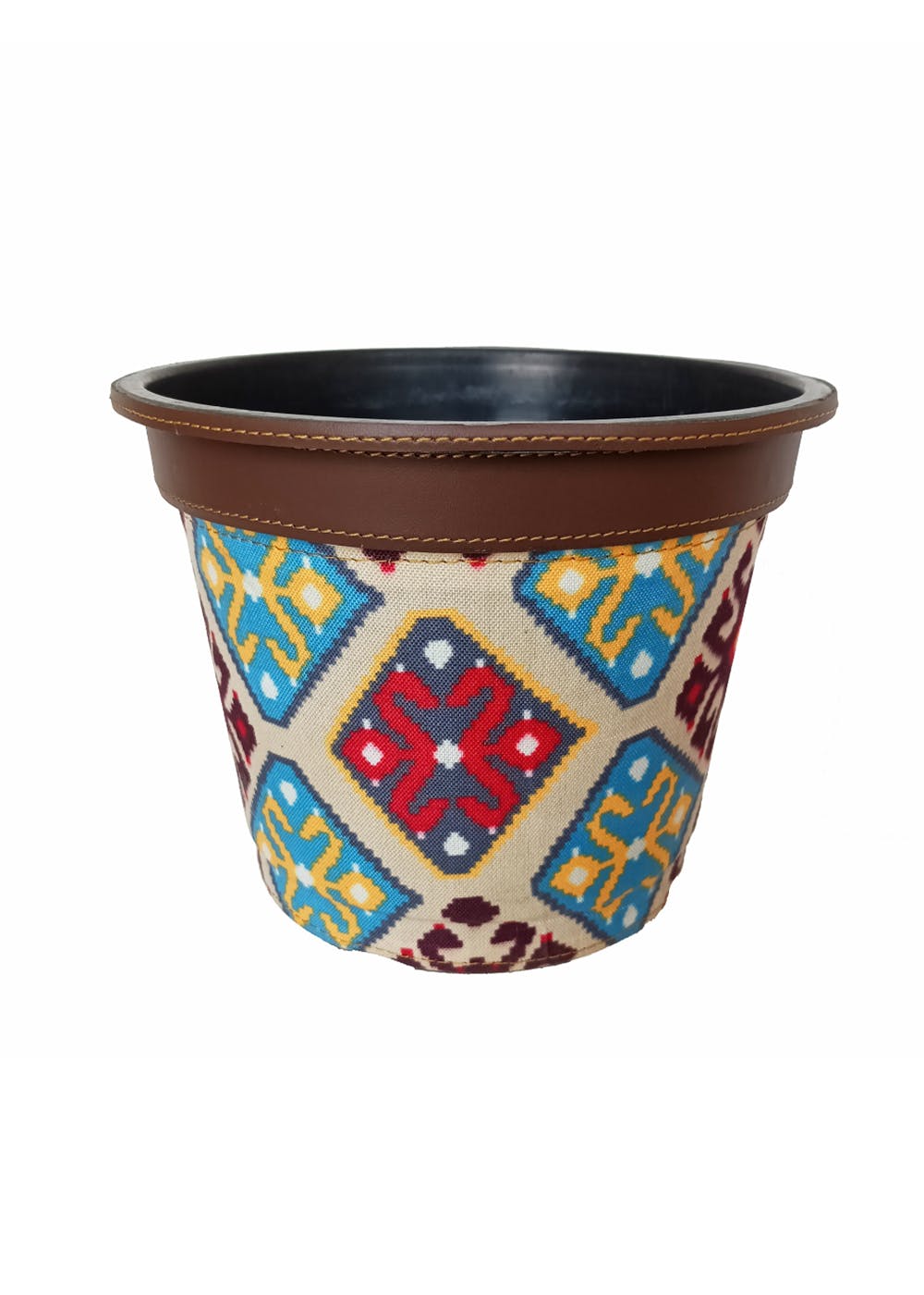 Large Multicolored Embroidered Planter