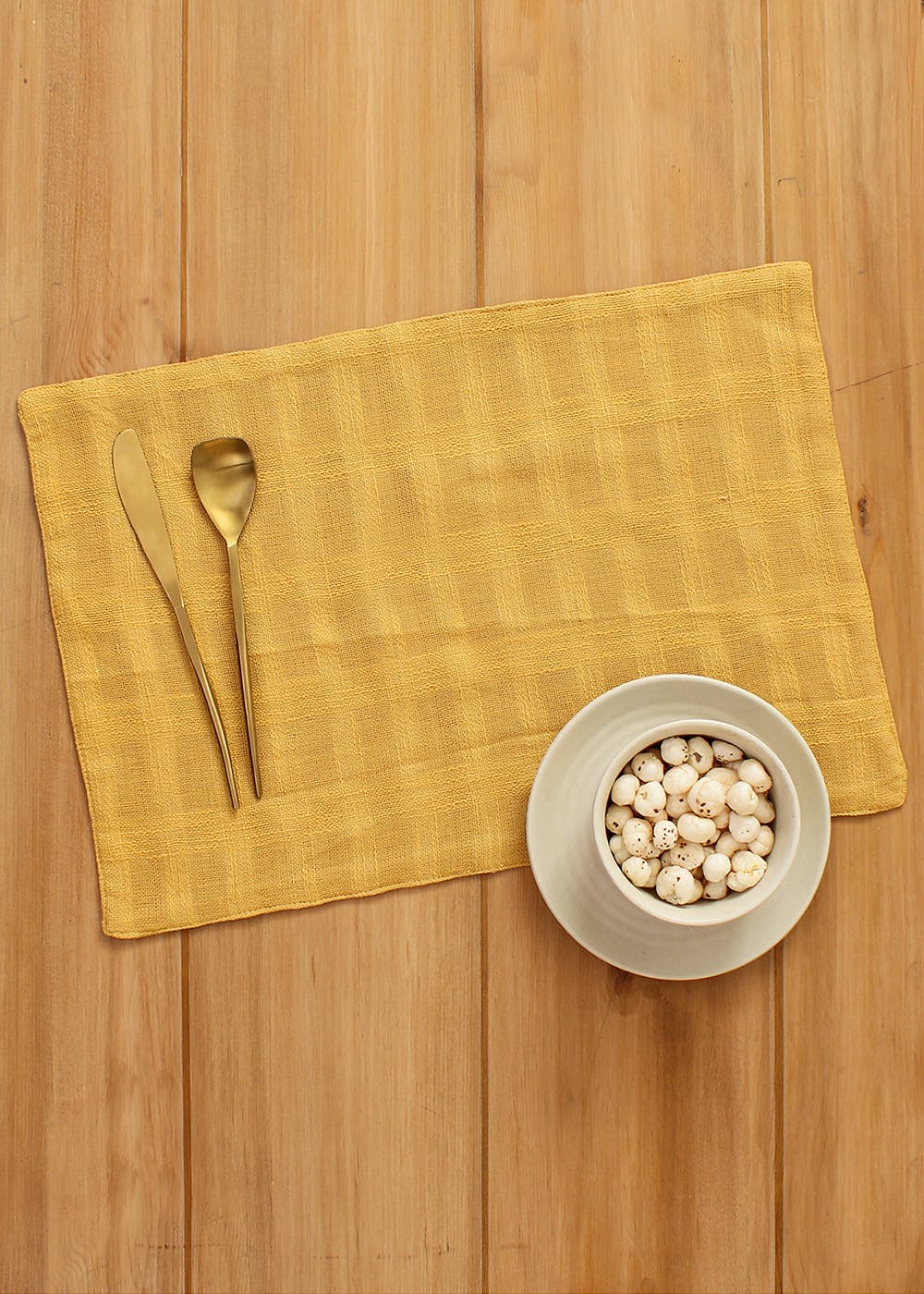 Get Yellow Woven Design Cotton Placemats at ₹ 399 LBB Shop
