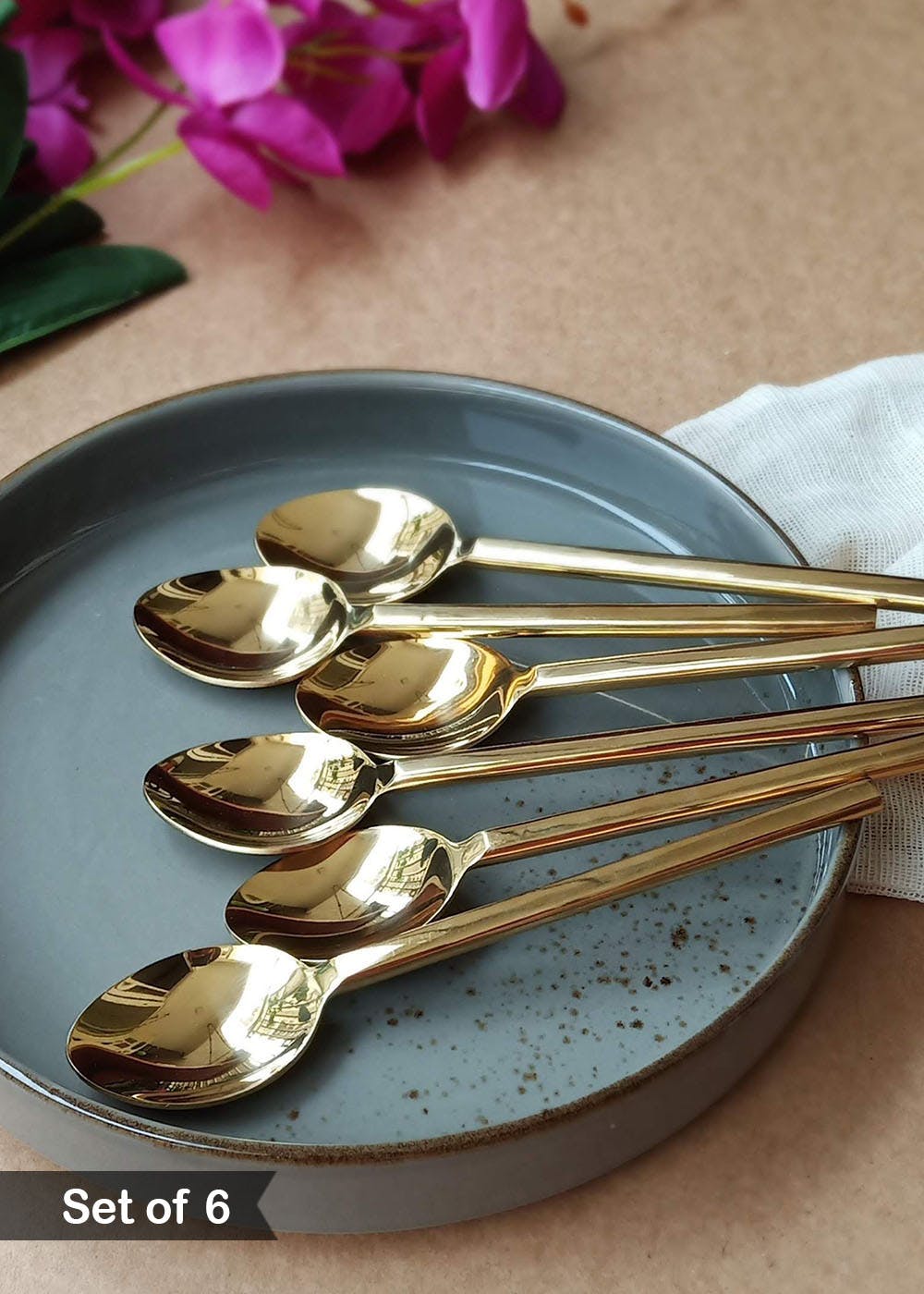 Get Stainless Steel PVD Gold Finish Dining Spoon- Set of 6 at ₹ 1750 ...
