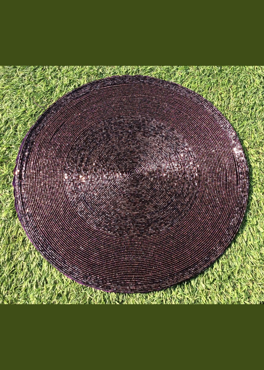 Get Set Of 2 Purple Beaded Placemat With Fabric Base at ₹ 399 LBB Shop