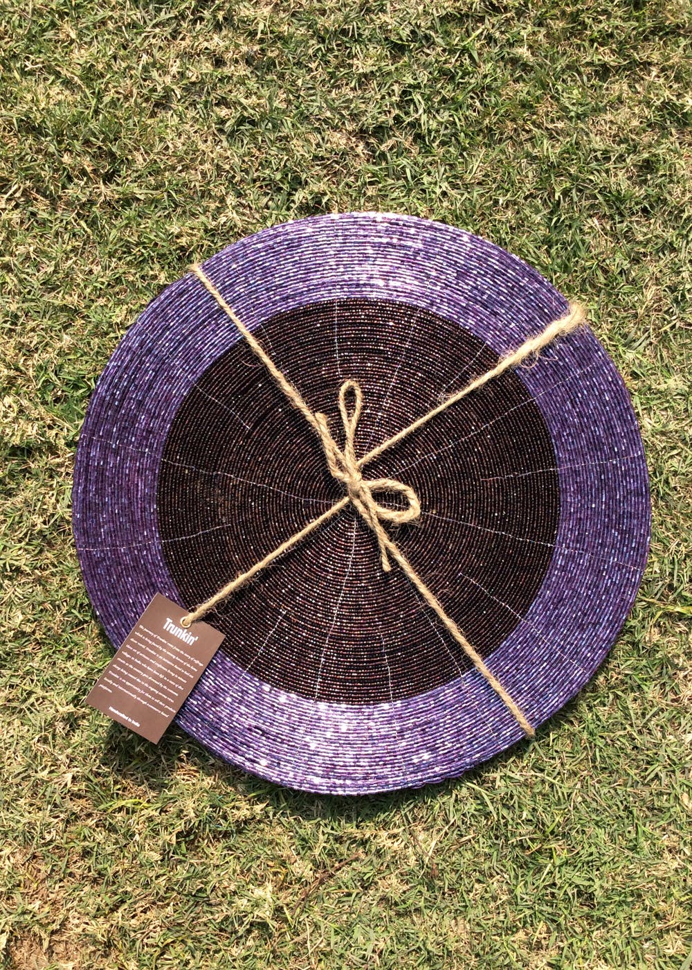 Get Green Beaded Placemat With Fabric Base at ₹ 399 LBB Shop