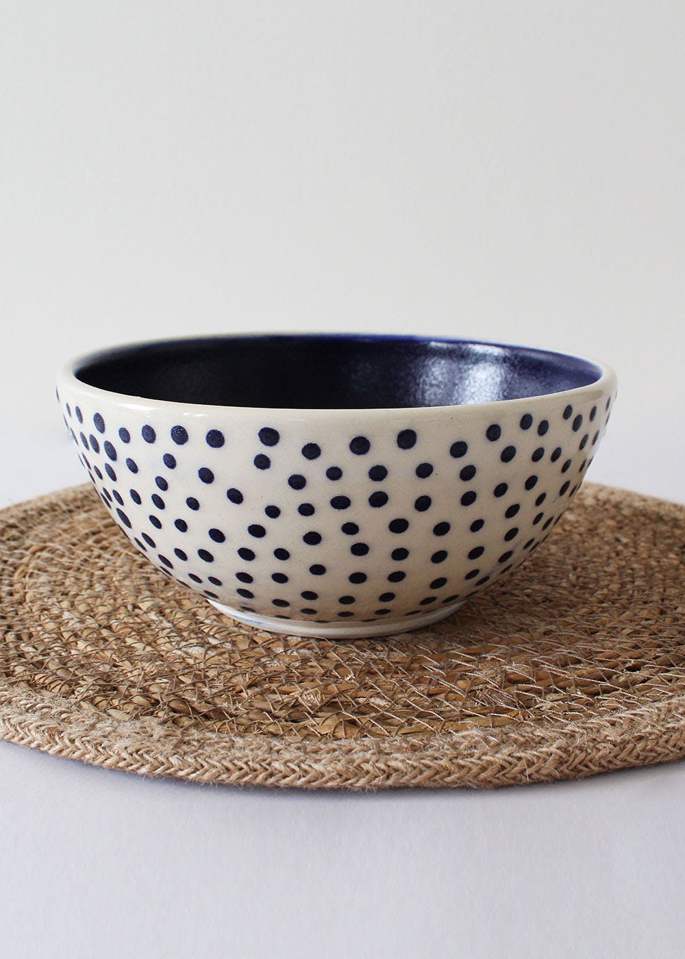 polka dot ceramic bowls