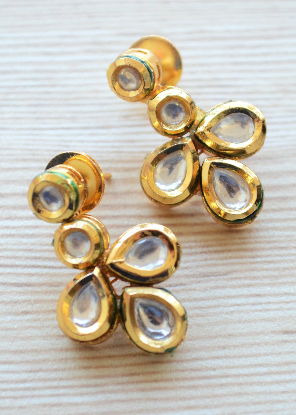 Traditional Kundan Cluster Drop Earrings