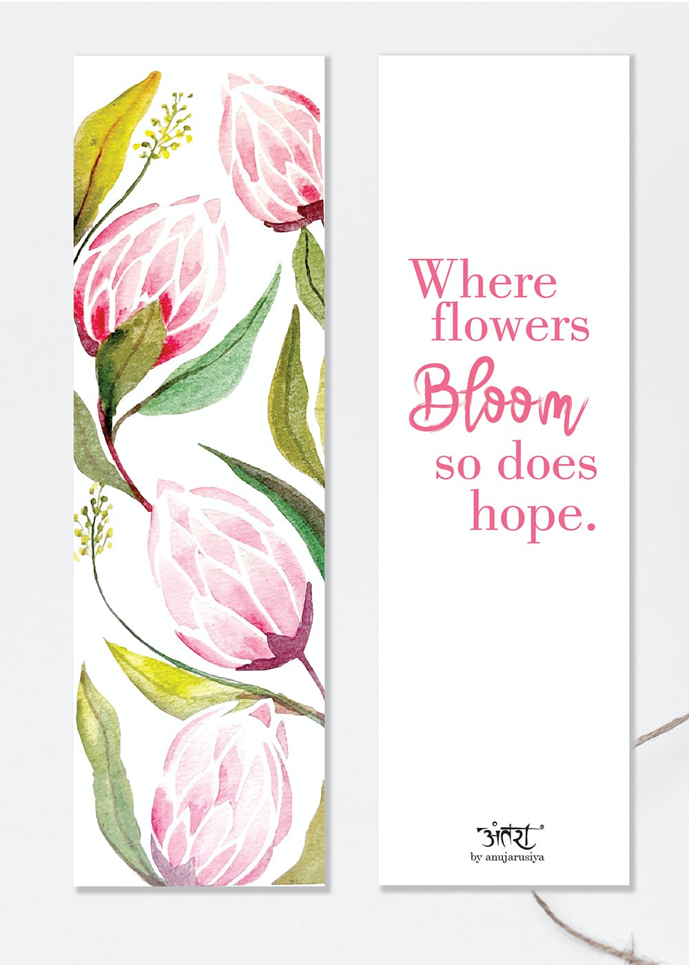 In The Leafy Treetops Agenda & Planner Bookmark | Press Forward  Inspirational Bookmark - Pink Flowers