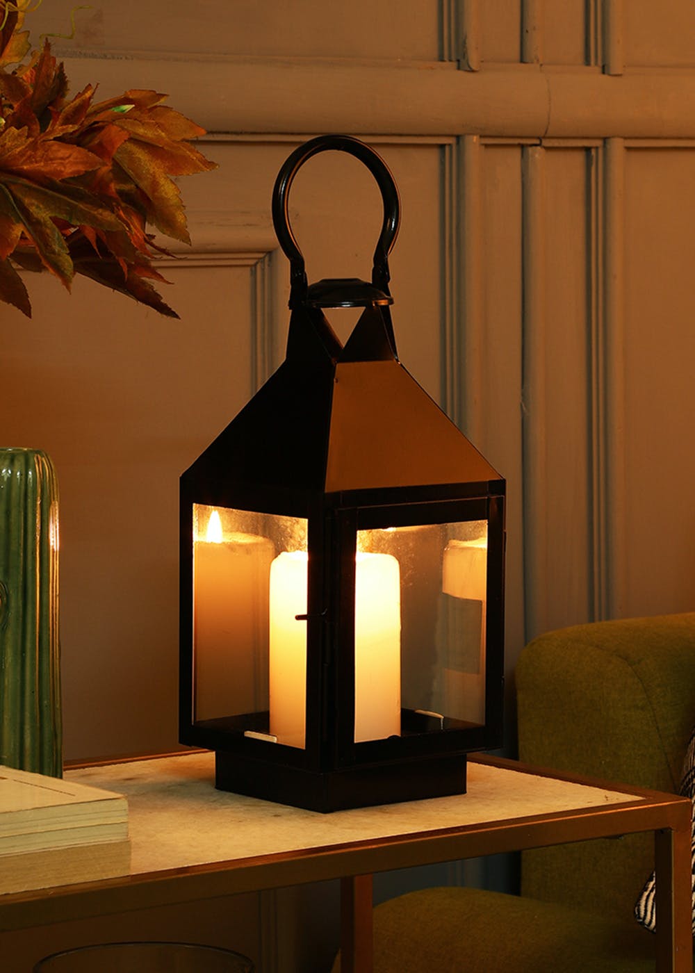 Get Black Decorative Lantern Candle Holder at ₹ 1199 | LBB Shop