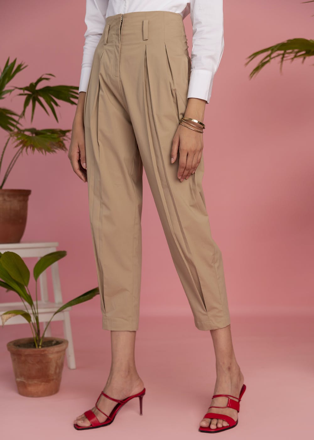 Theory Official Site  Stretch Wool Pleated HighWaist Pant