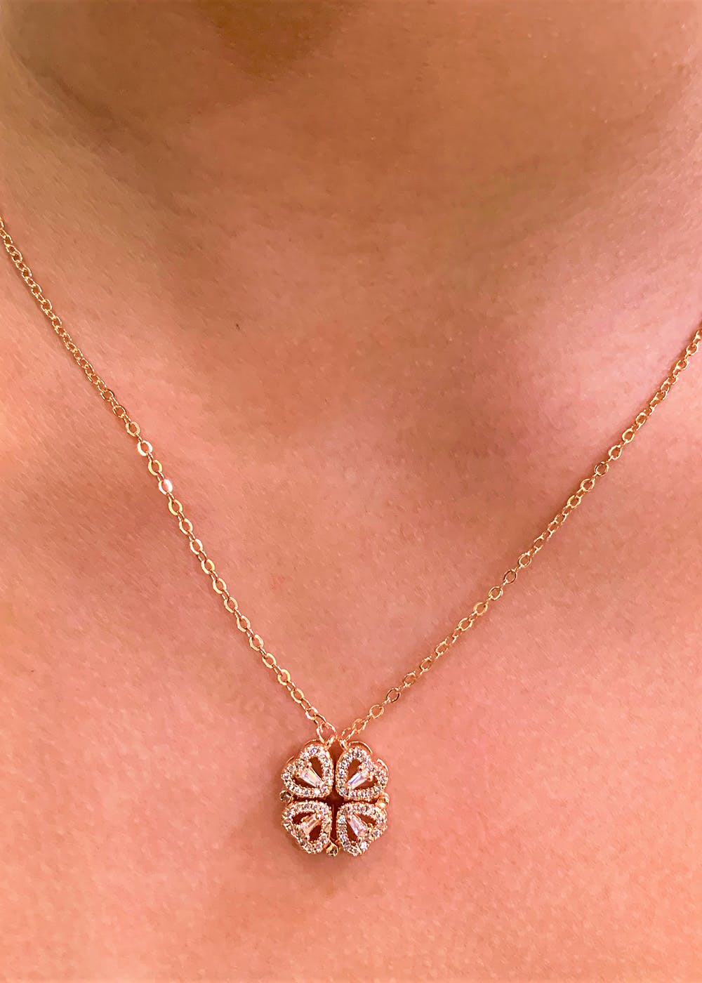 Get Rose Gold Plated American Diamond Necklace at ₹ 899 LBB Shop