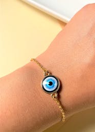 Get Black Evil Eye Bracelet With Gold Plated Chain At 500 LBB Shop