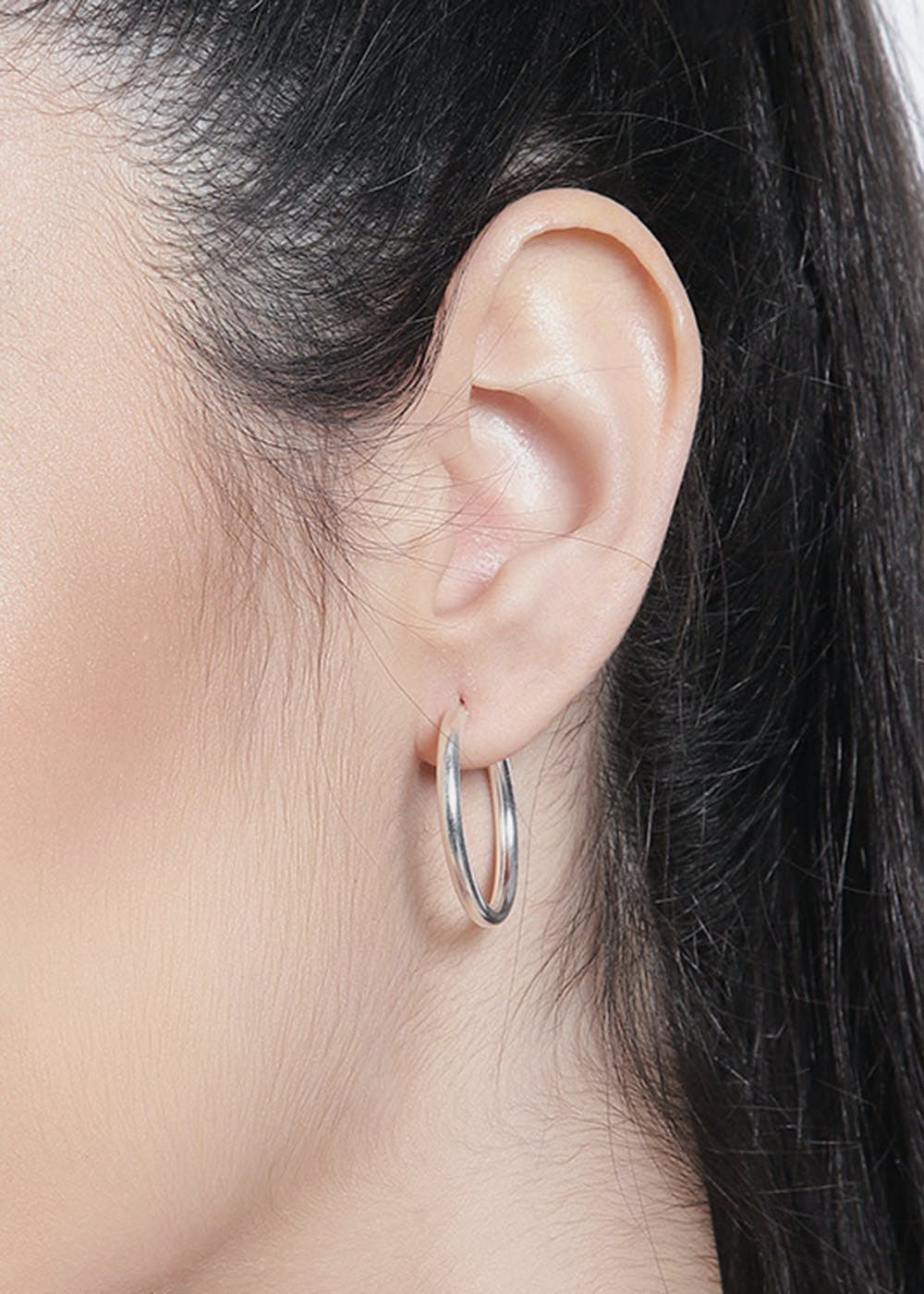 Silver Fine Large Hoop Earrings - Lovisa