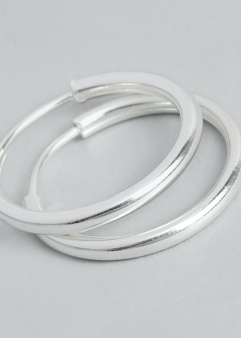 5MM Thick Solid 925 Sterling Silver 40MM French Lock Hoop Earrings Made In  Italy  eBay