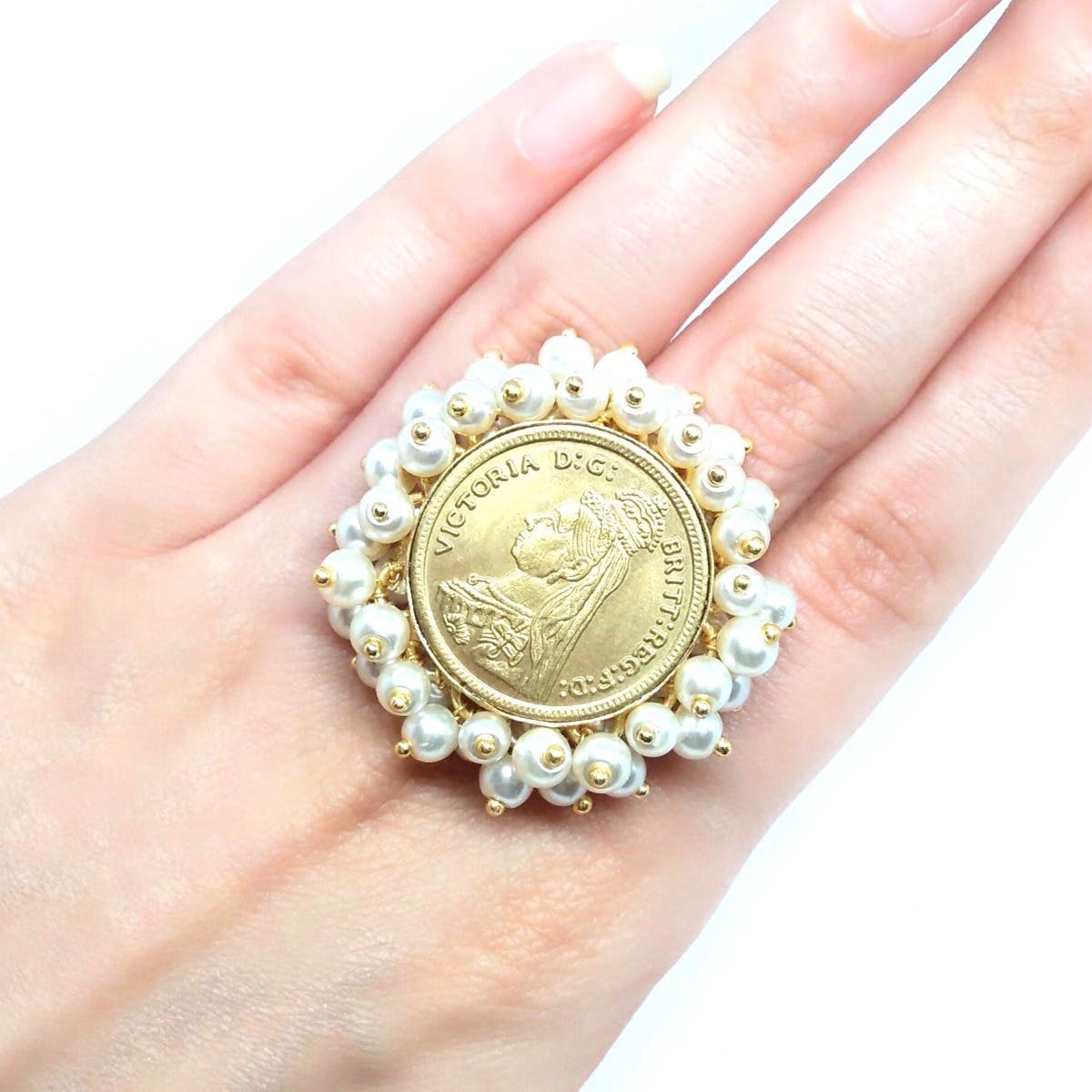 Buy Gold Plated Silver Victoria Empress Coin Ring by NOOR BY SALONI at  Ogaan Market Online Shopping Site