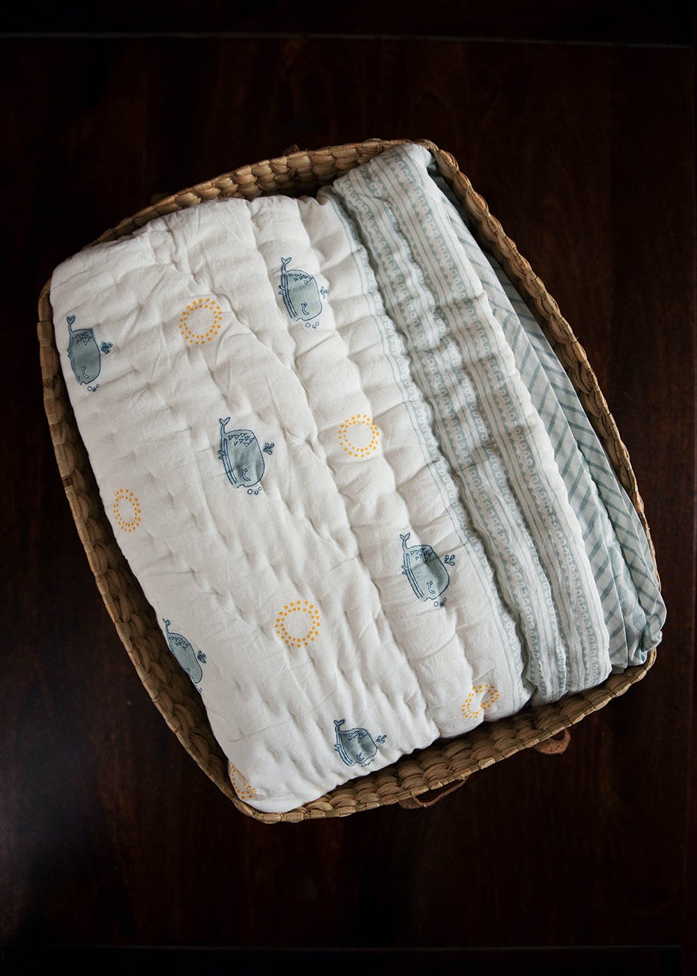 Moana Block Printed Baby Quilt 