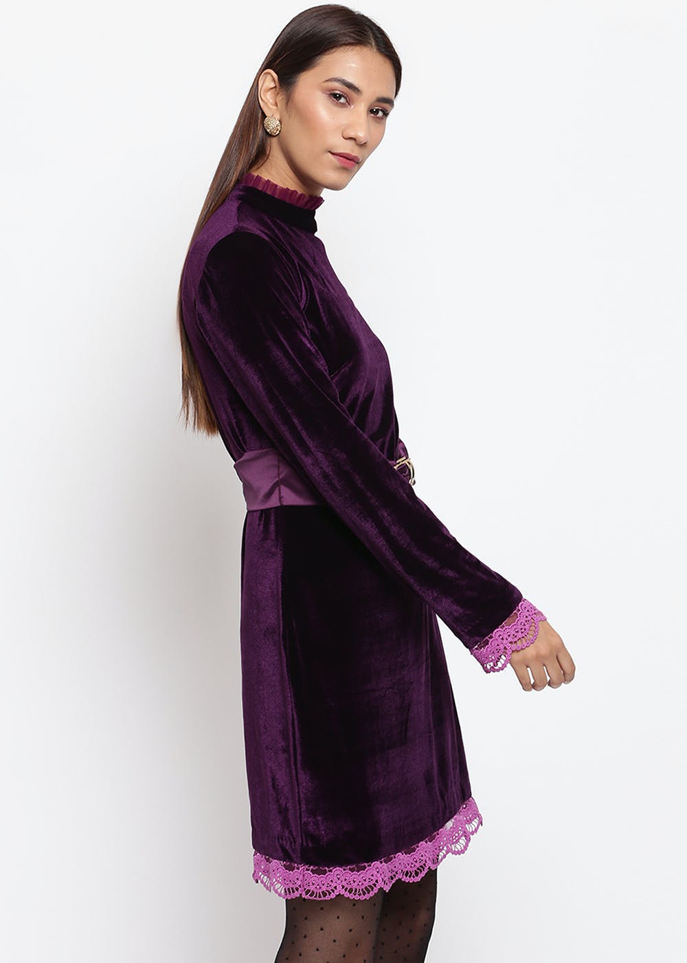 Magenta crushed velvet dress by – Bella Vita Unique Boutique