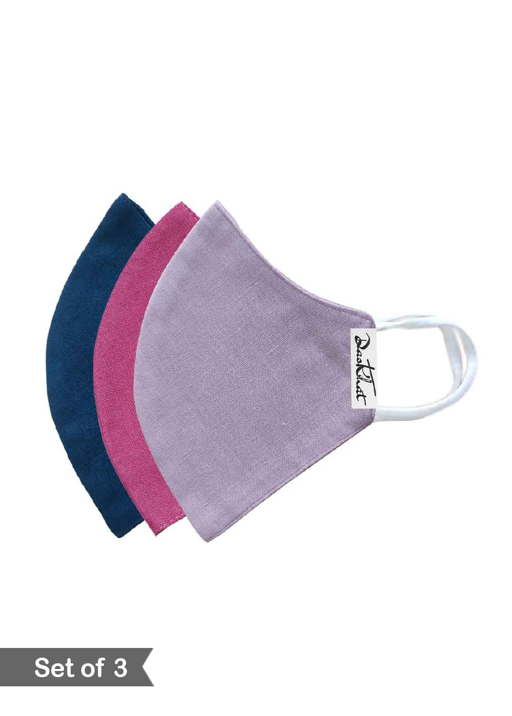 Get 3 Ply Cotton Linen Mask Rangoli Set of 3 at ₹ 220 LBB Shop