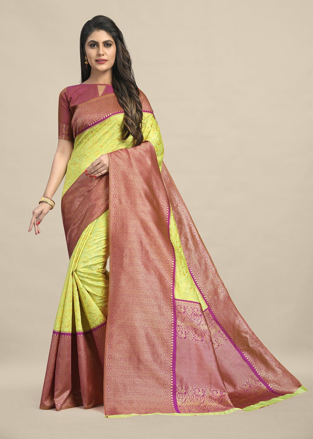 Buy Gold Lycra Designer Saree Online | Stylish sarees, Designer saree blouse  patterns, Saree designs party wear