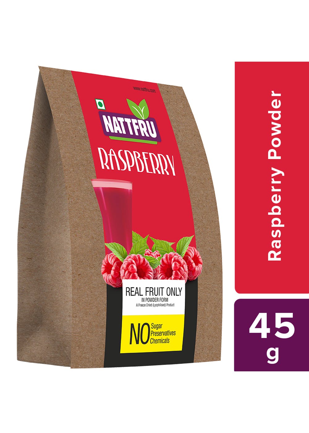 Raspberry Fruit Juice Powder - Real Fruit Only - 45gm
