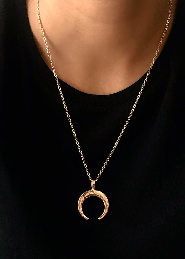 Crescent Moon Pendant Necklace 