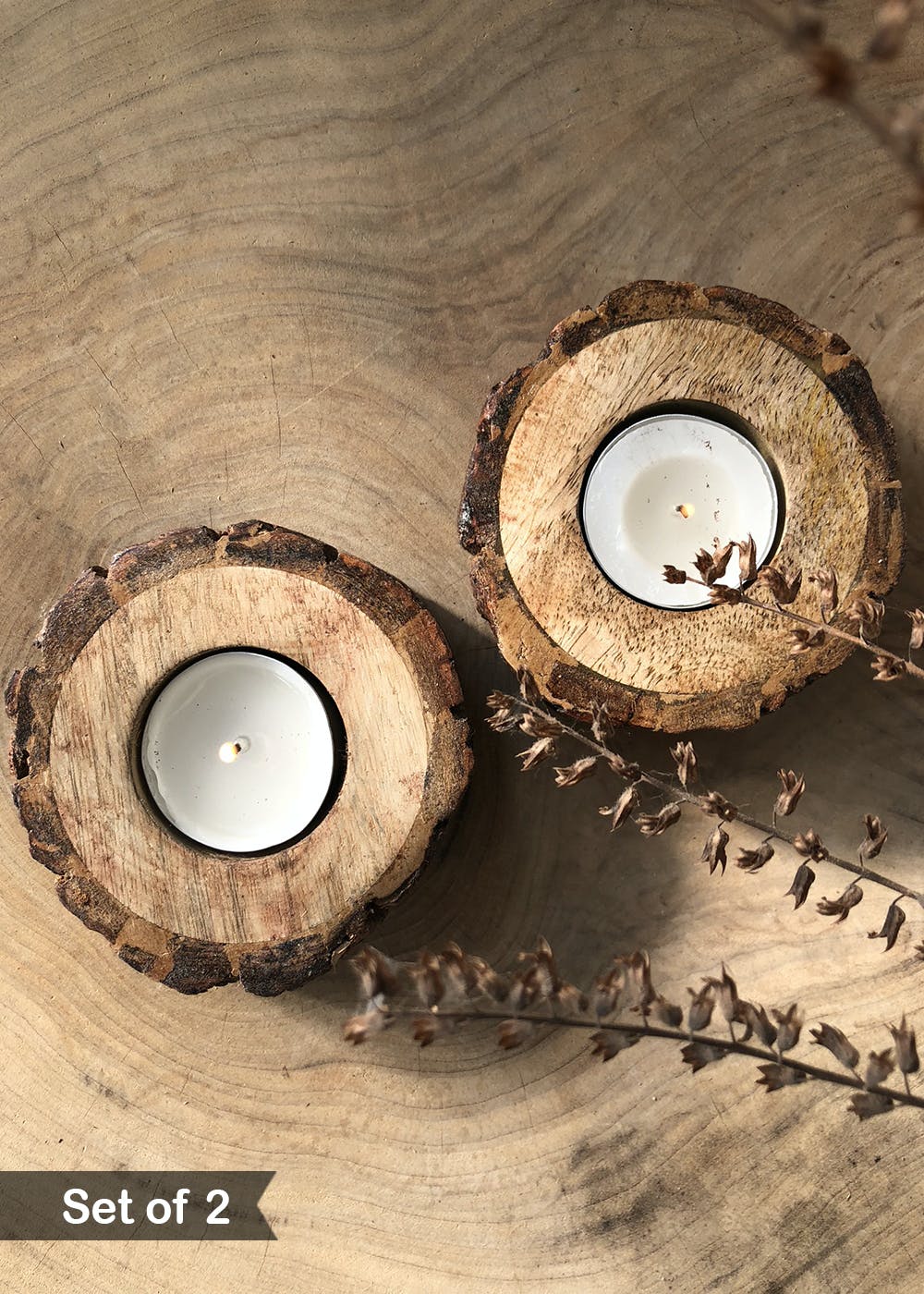 Rustic Charm Tealight Candle - Burn time - 2 -3 Hours - Set of 2