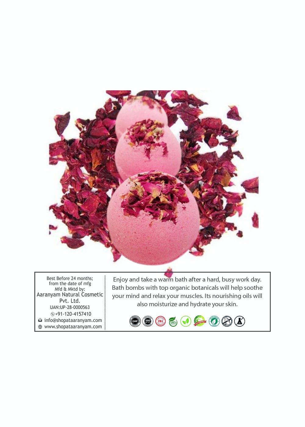 Get Rose Bath bomb Pack of 3 at ₹ 350