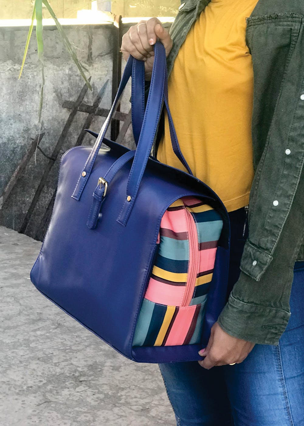 Get Blue Wrapped Striped Shoulder Bag at ₹ 1599 | LBB Shop