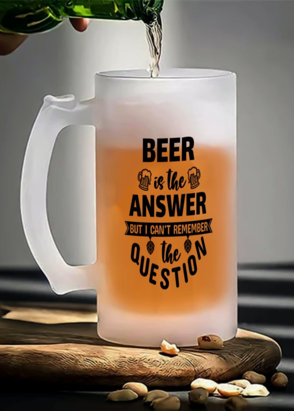 Get Beer Mug With Handle Beer Is The Answer Funny Quotes at ₹ 599 ...