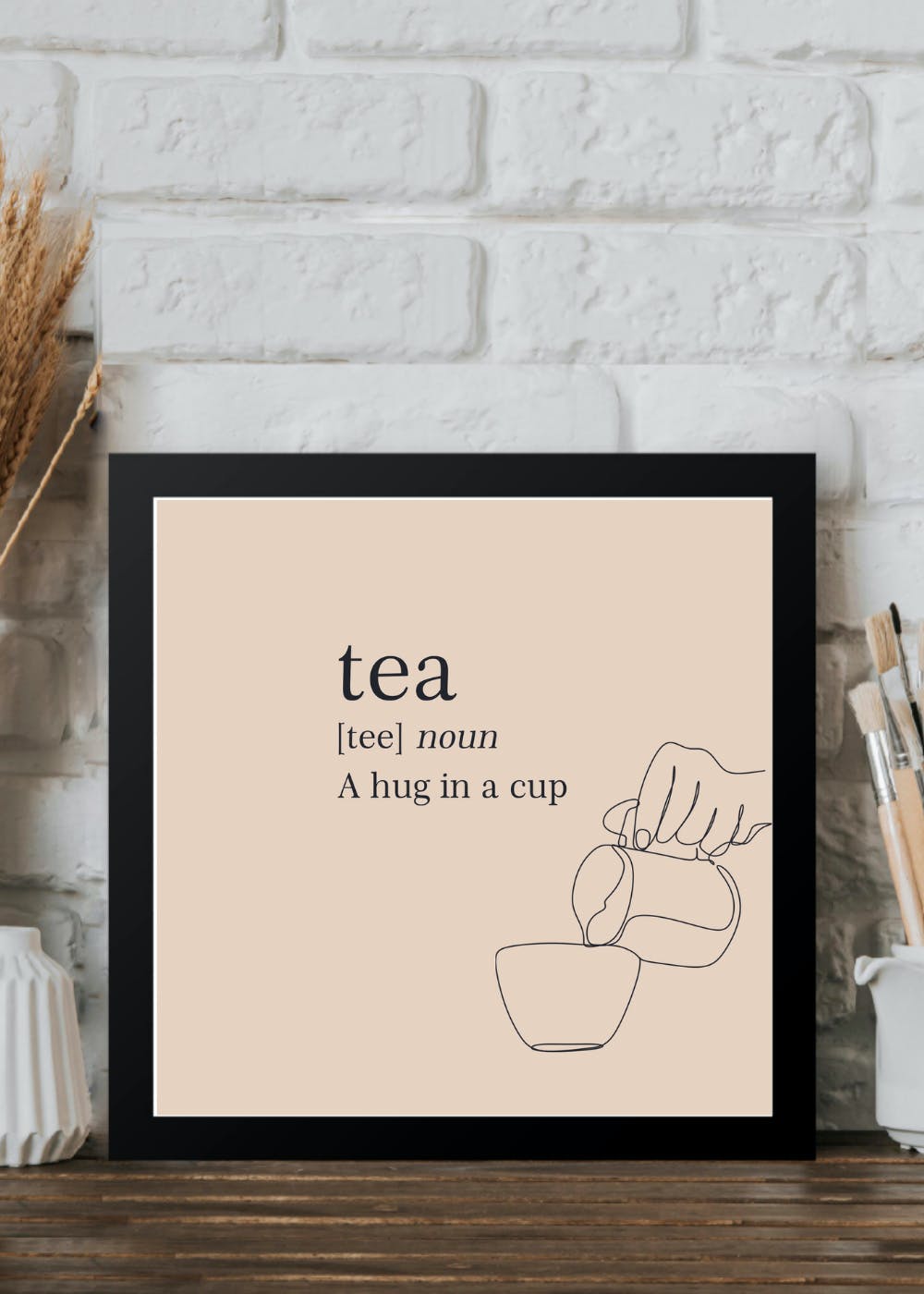 Get Tea: A Hug in a Cup Framed Poster at ₹ 299 | LBB Shop