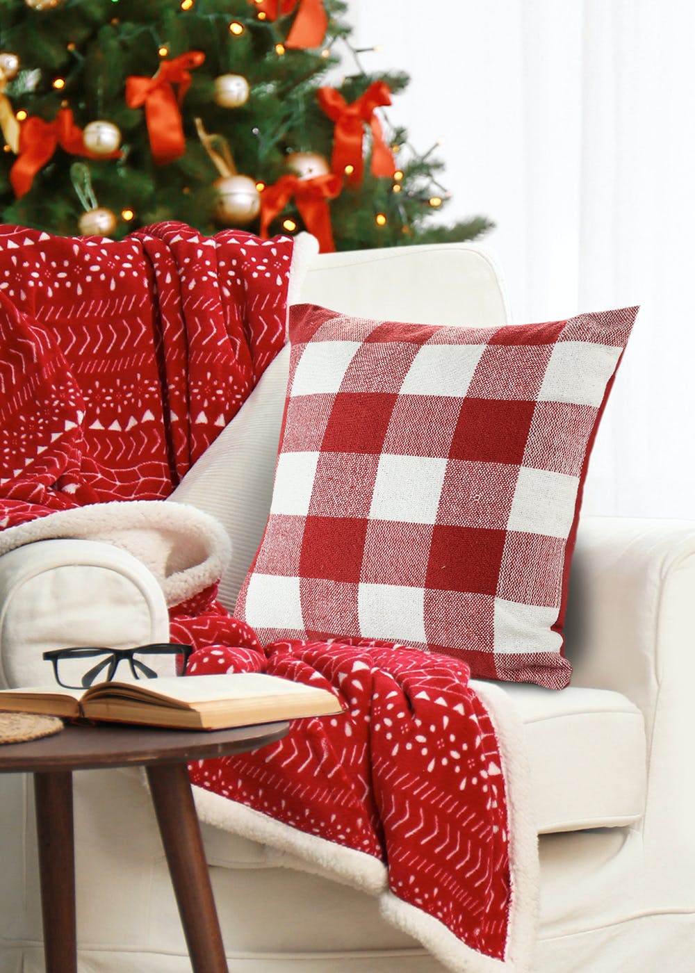 Get Red Check Cushion Cover at ₹ 450 | LBB Shop