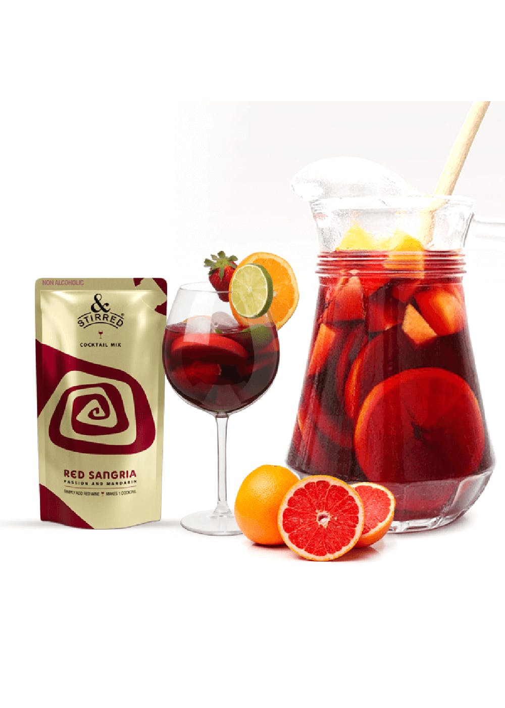 Sangria - Combo Pack of 8 (Pitcher Pack) + 1 Peg Measure + 4 Coasters