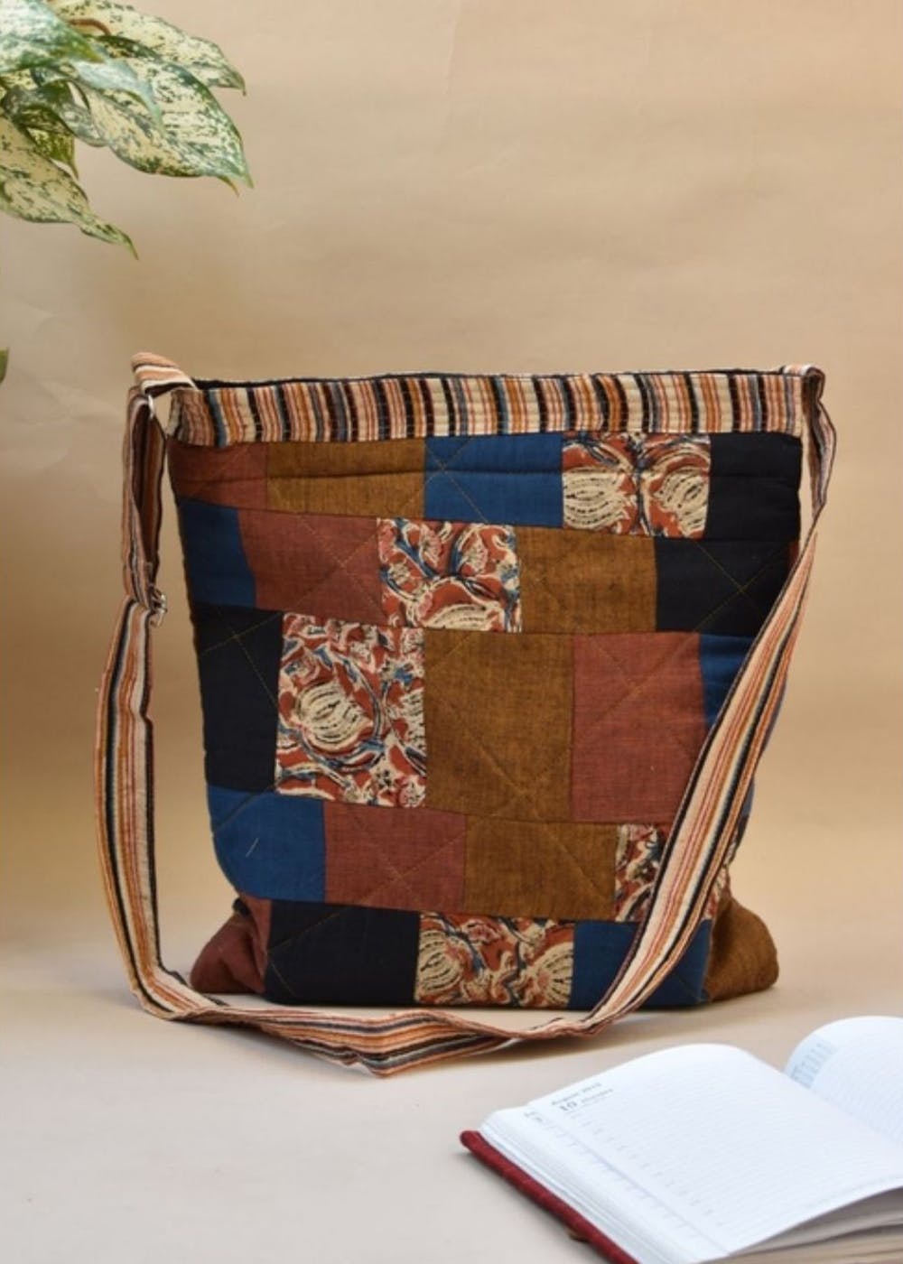 Multicolored Cotton Jhola Bag (Unisex, Size 15″) – Chris Crafts
