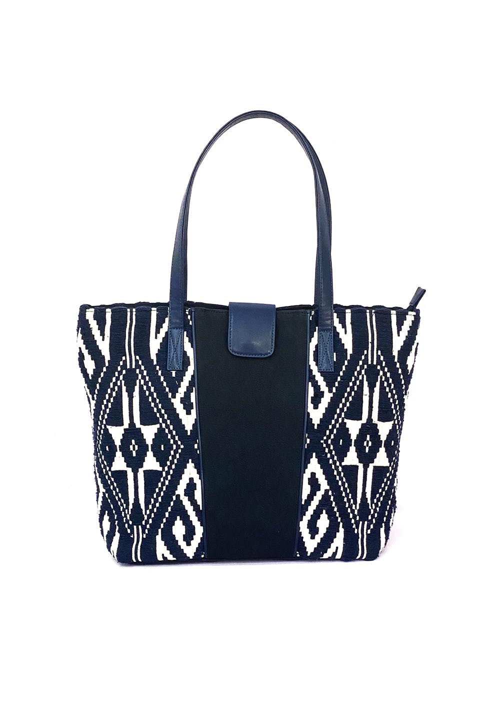 Get Navy Blue Jacquard & Canvas Handbag at ₹ 1299 | LBB Shop