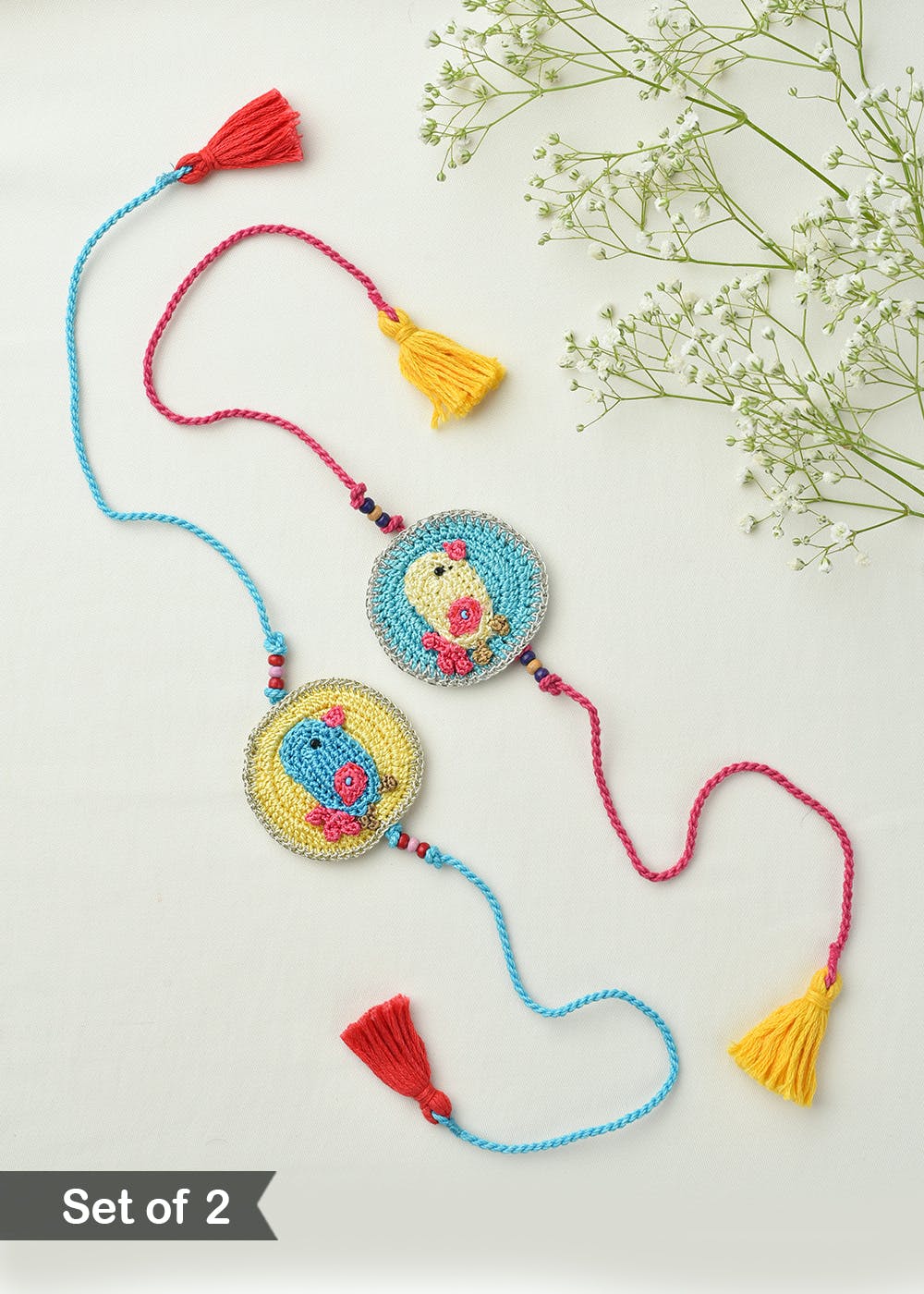 Get Handmade Recyclable Crochet Kids Rakhi Set Bird (Set of 2) at ...