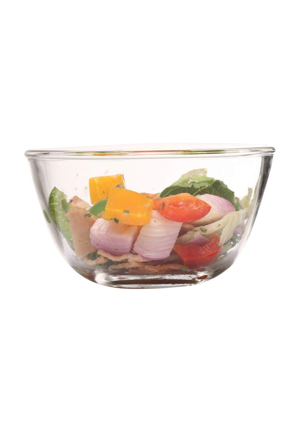 Get Transparent Borosilicate Glass Mixing Bowls (2100 ml, 700 ml & 2650