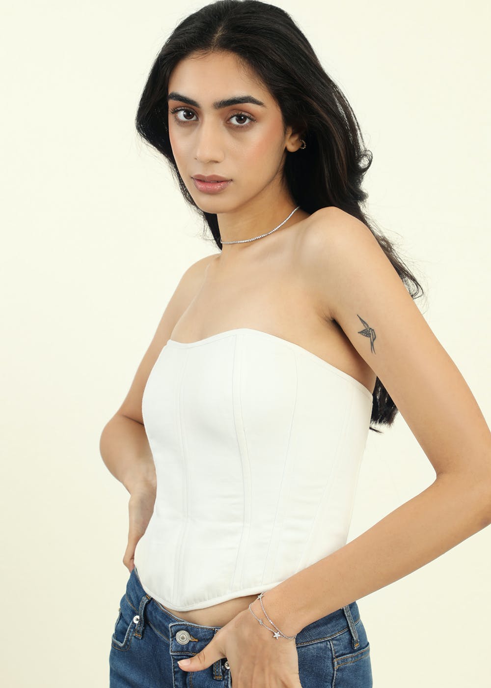ONLY AT NIGHT UNDERBOOB CORSET TOP #white #button #down #shirt
