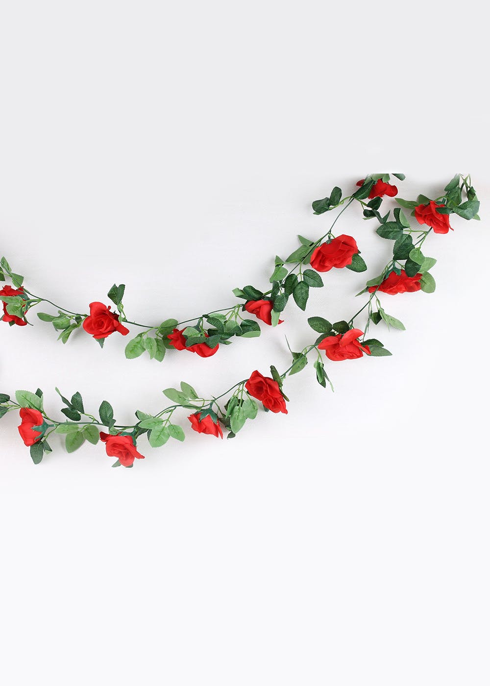 Artificial Decorative Rose Vine for Wall Décor - Red
