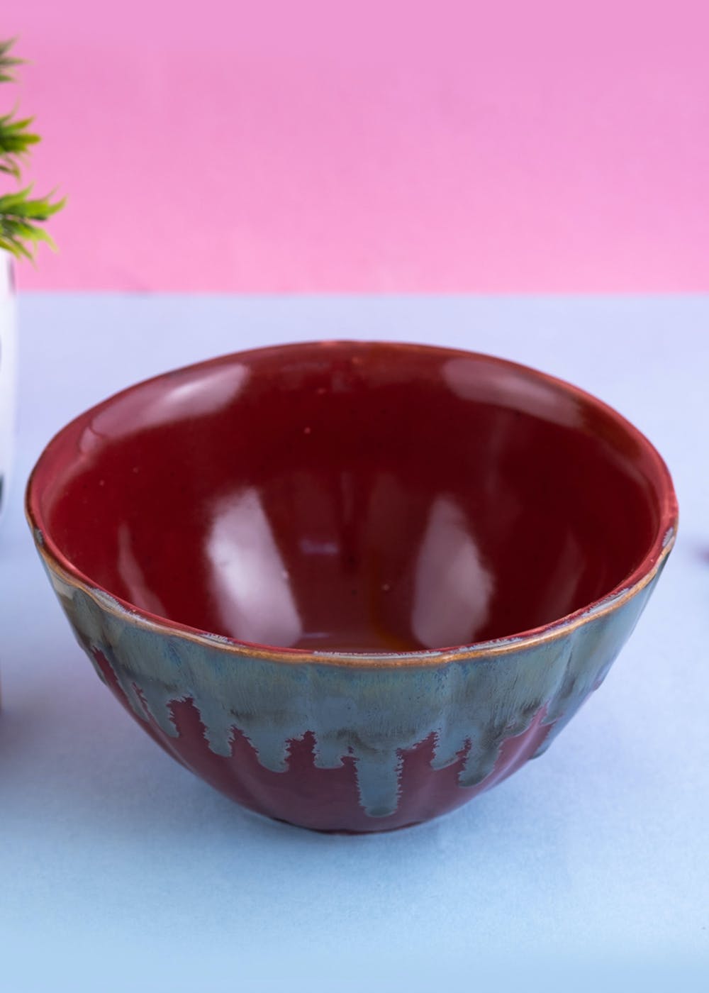 Get Glossy Red Serving Bowl in Studio Pottery at ₹ 599 LBB Shop