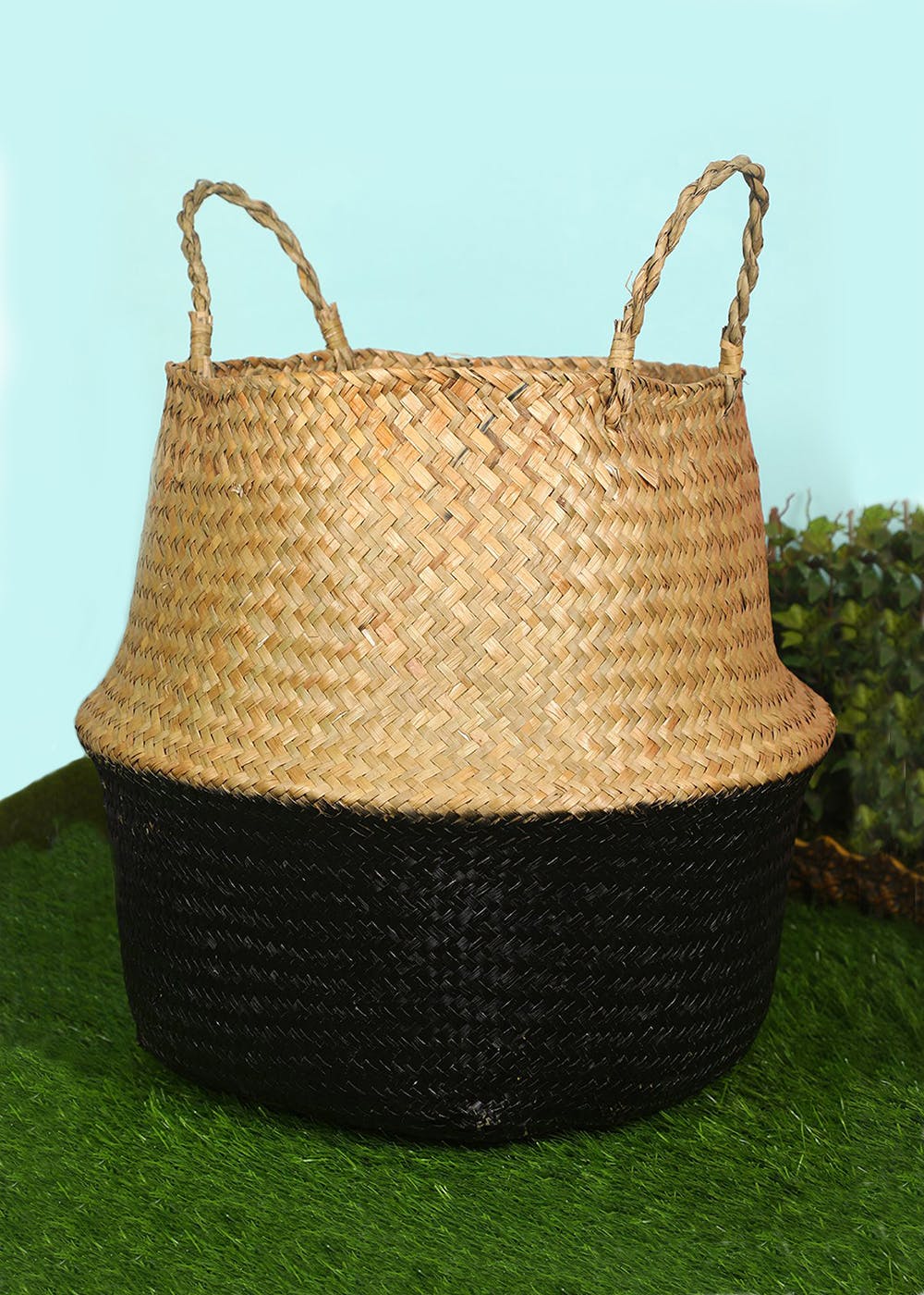 Get Natural Plush Woven Seagrass Tote Belly Basket Seagrass Basket