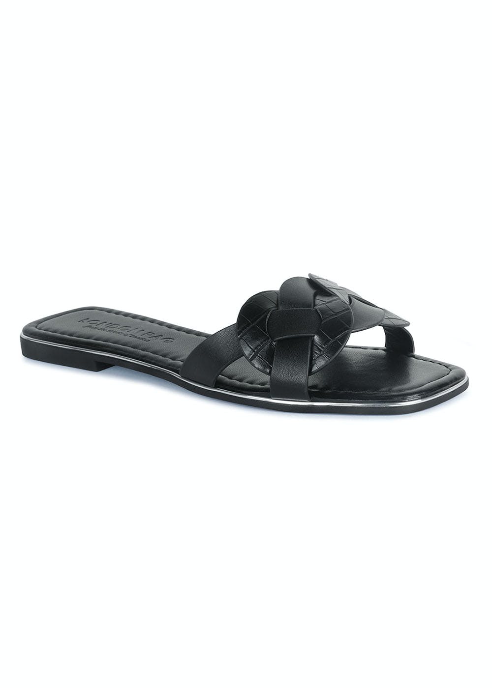 Get Silver Lining Woven Black Slides at ₹ 1749 | LBB Shop