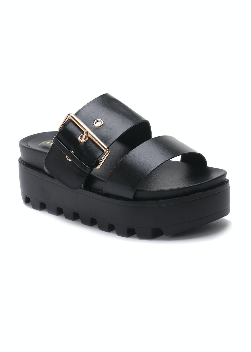 Get Black Metal Buckle Platform Sandals at ₹ 2799 | LBB Shop