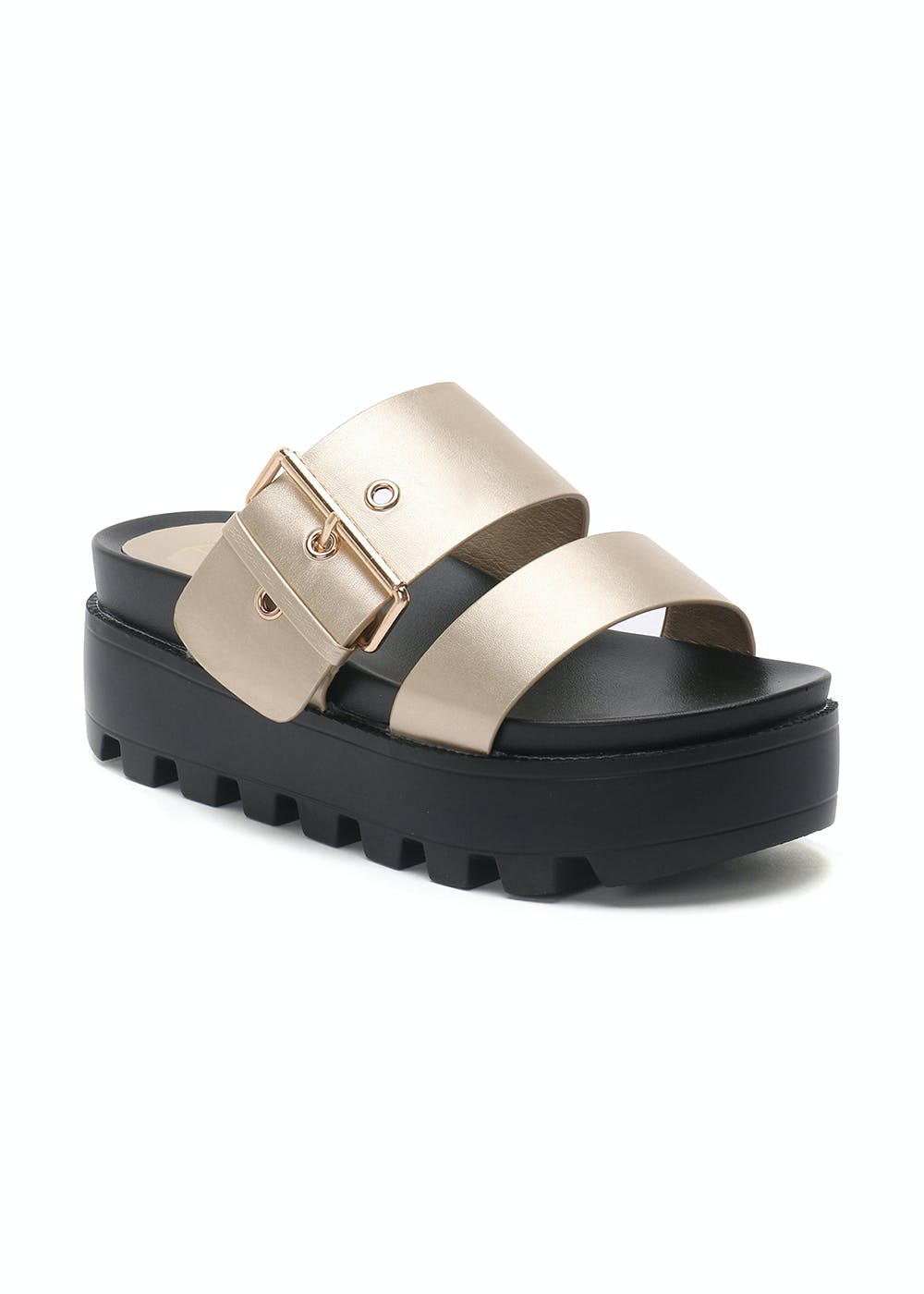 Platform open toe buckle sandal hot sale