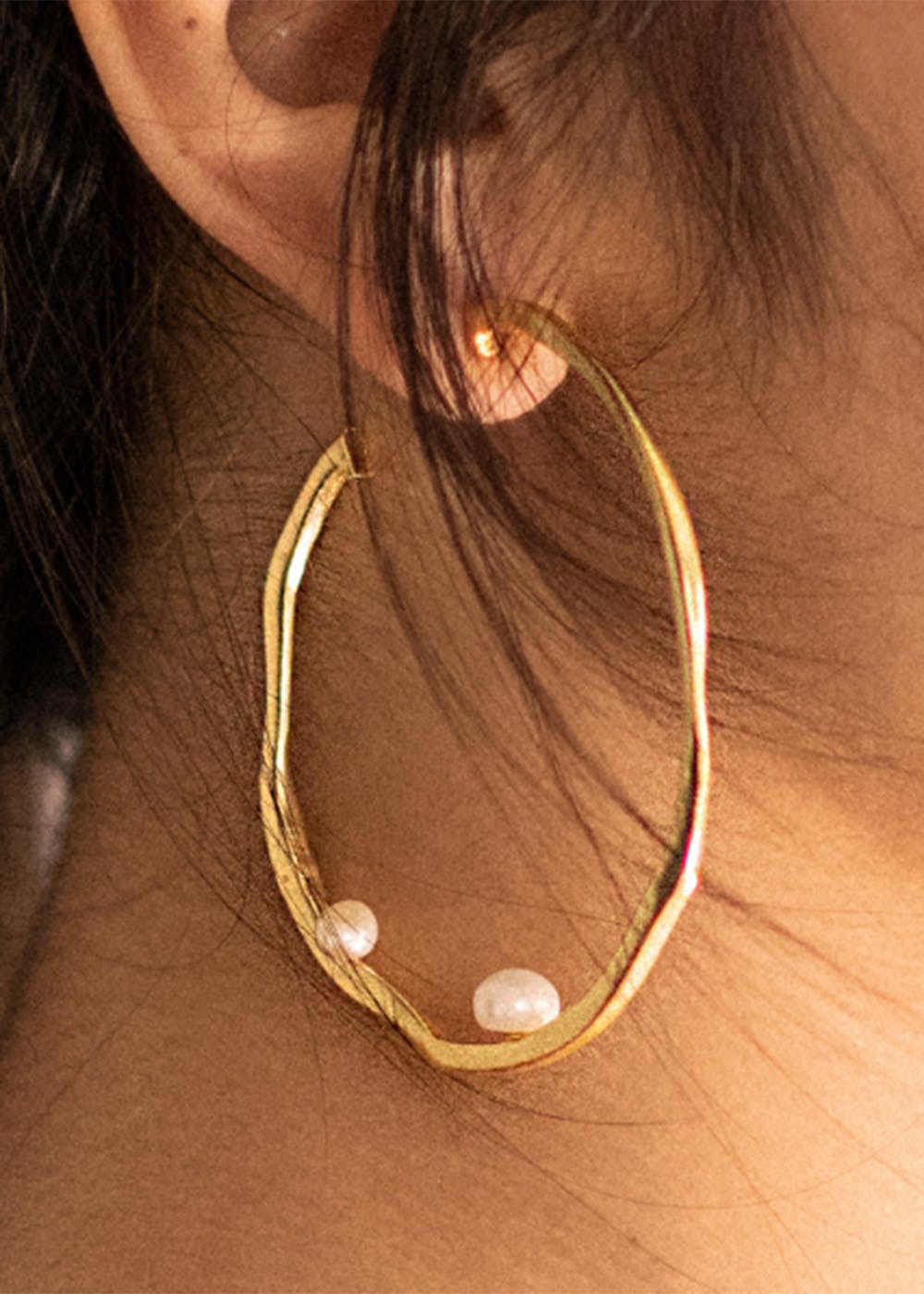 Gold Plated Baroque Hoops