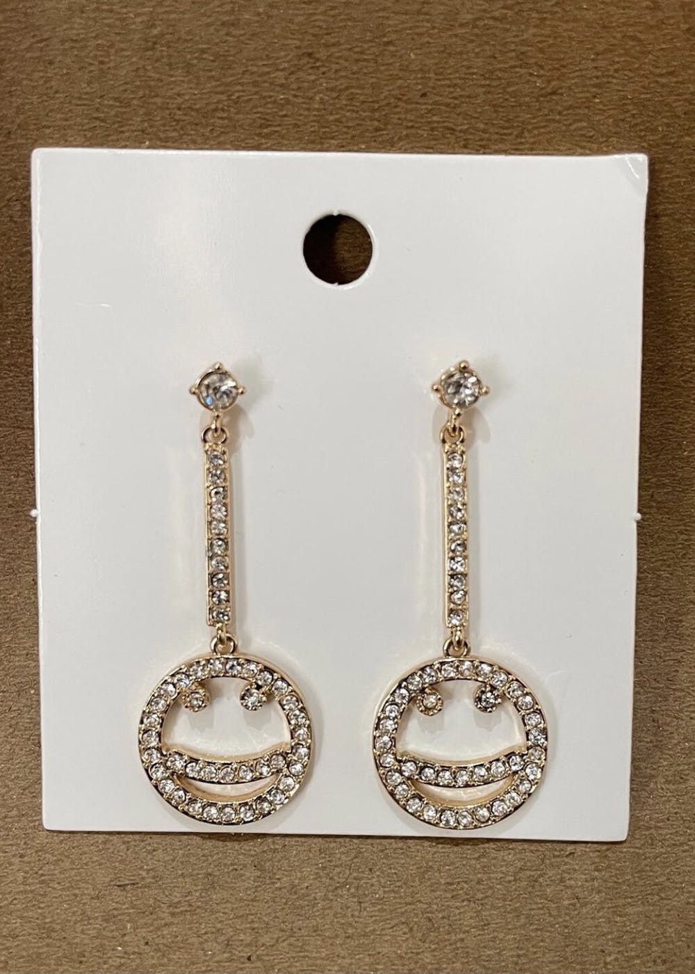 Get Smiley Rhinestone Earrings at ₹ 640 | LBB Shop