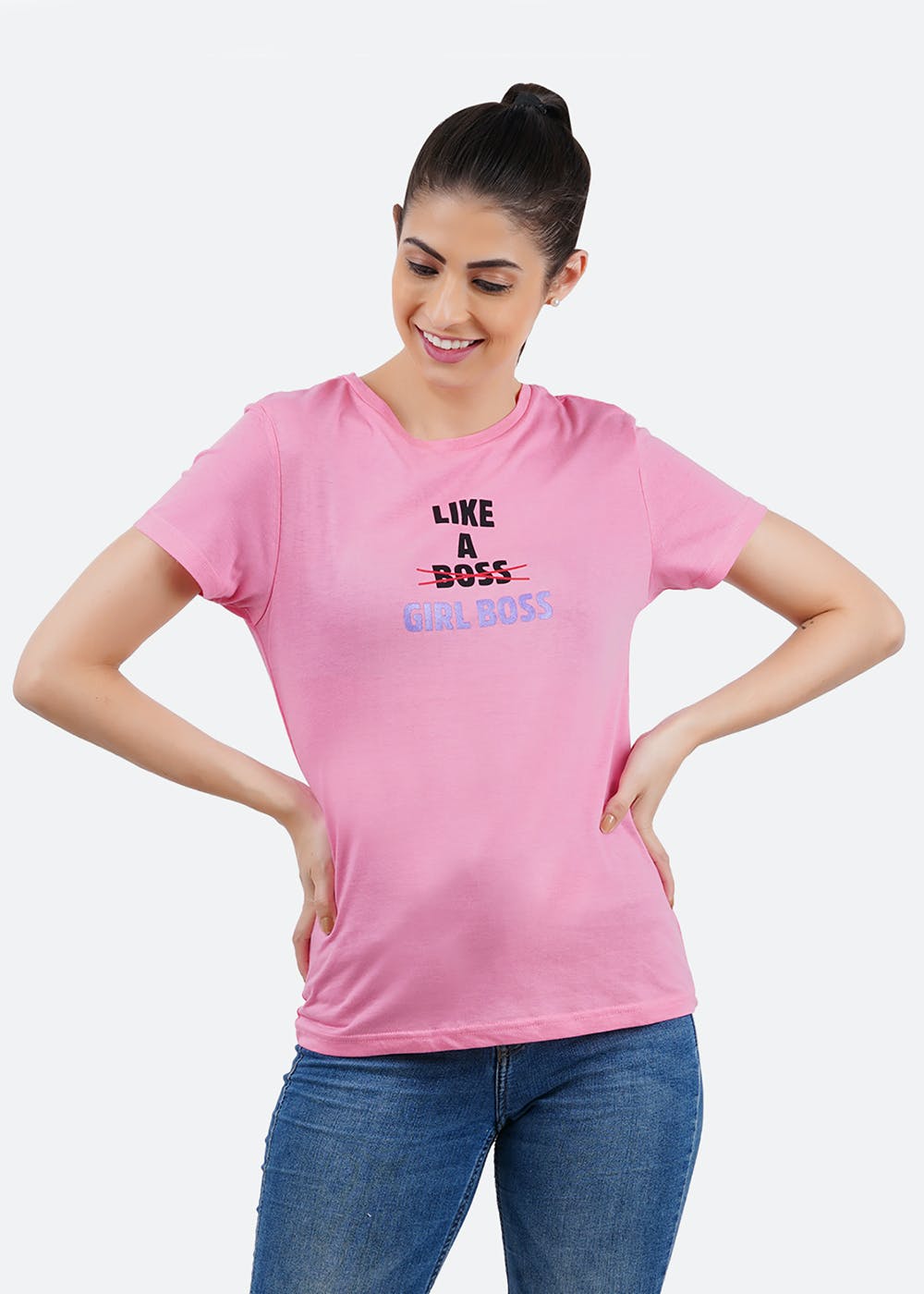 "Like A Girl Boss" Graphic Pink T-Shirt