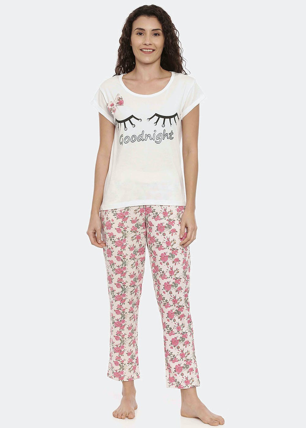 Get Floral Printed White Nightsuit Set at ₹ 1490 | LBB Shop