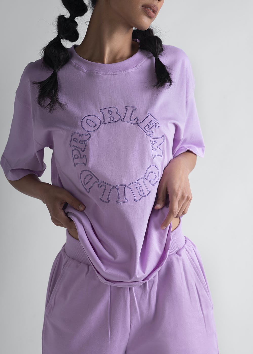 Get Basic Lavender Solid T-Shirt at ₹ 1600 | LBB Shop