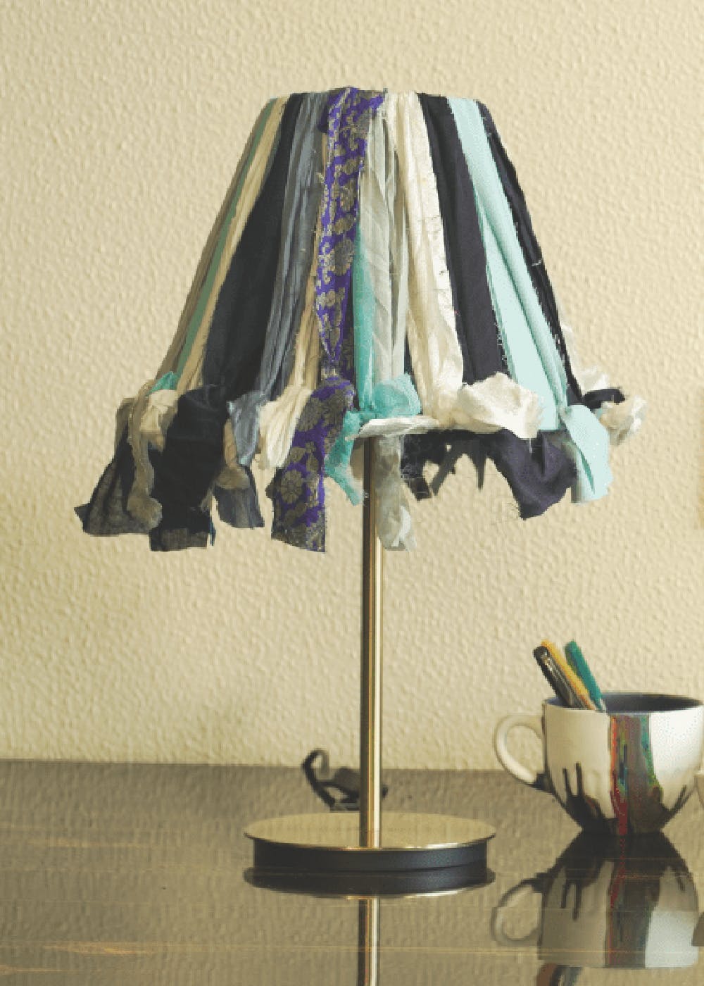 Blue Hue Fabric Patch Lamp