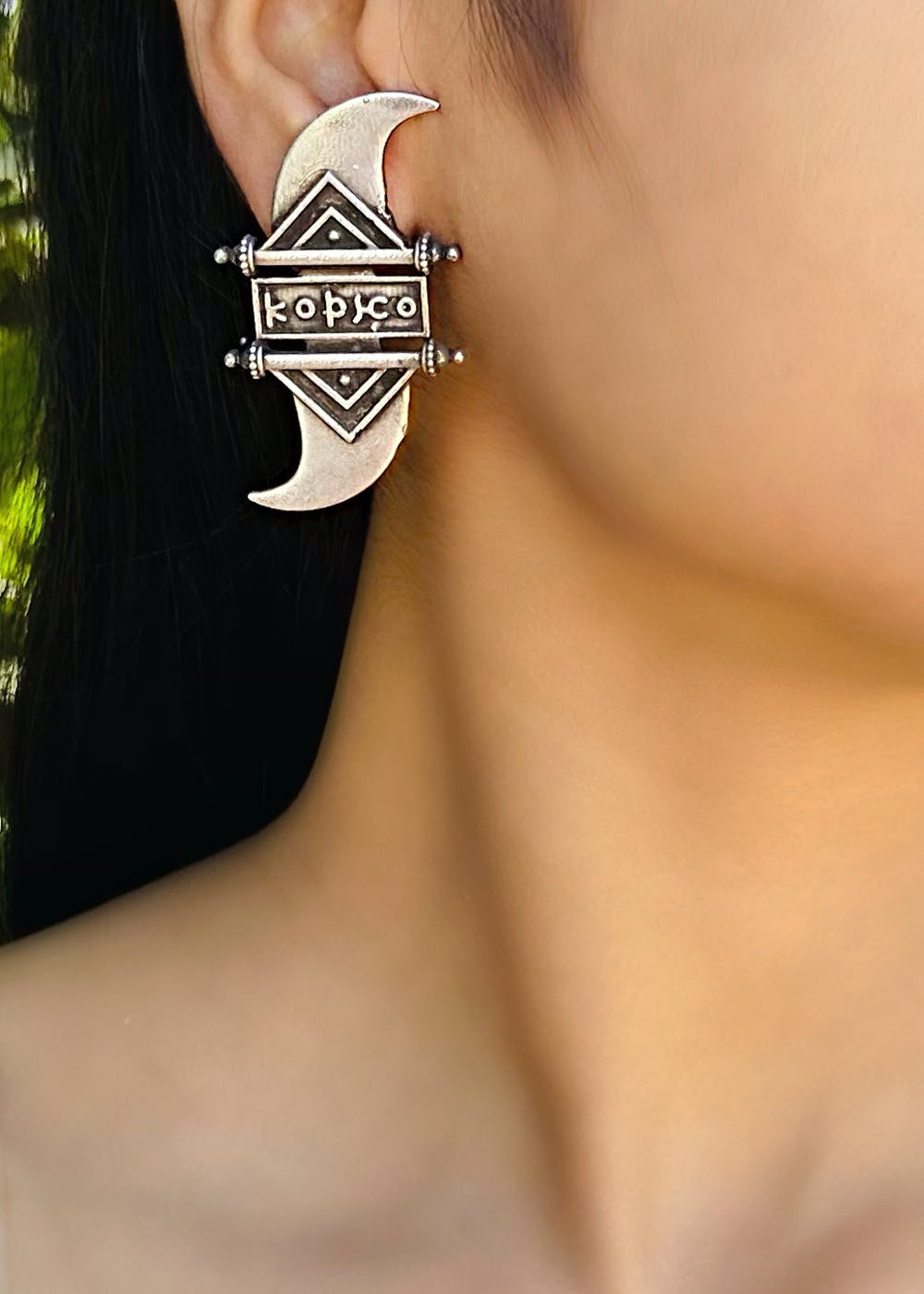 Silver Oxidised Earrings Tribal Jewelry