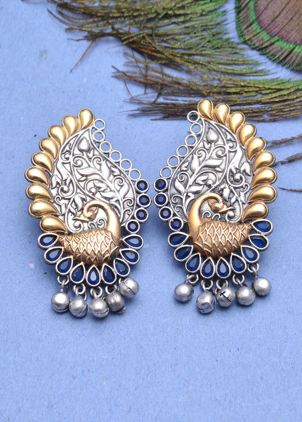 Teejh Nimrat Blue Stone Silver Oxidised Earrings Buy Teejh Nimrat Blue  Stone Silver Oxidised Earrings Online at Best Price in India  Nykaa