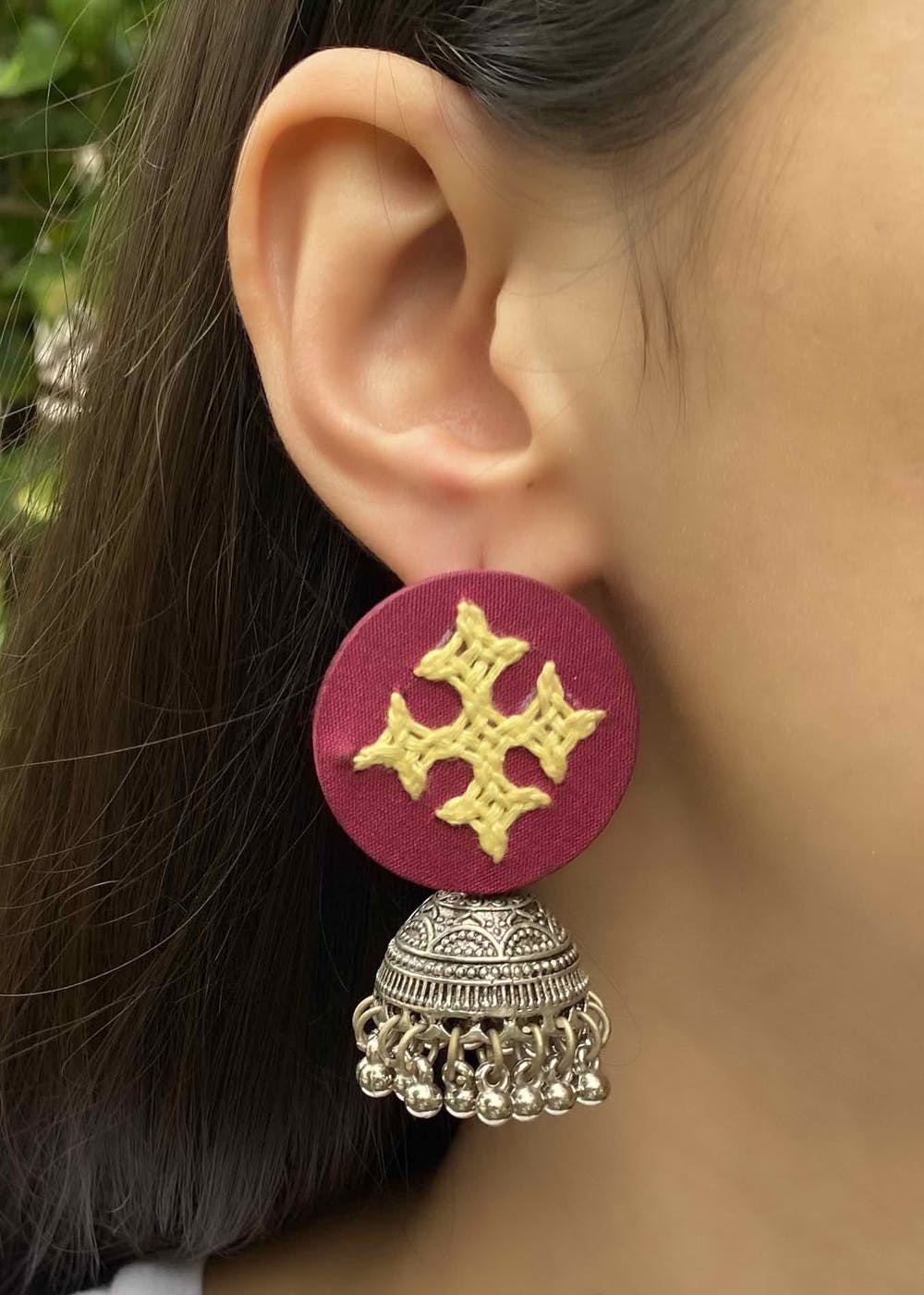 wine color jhumka