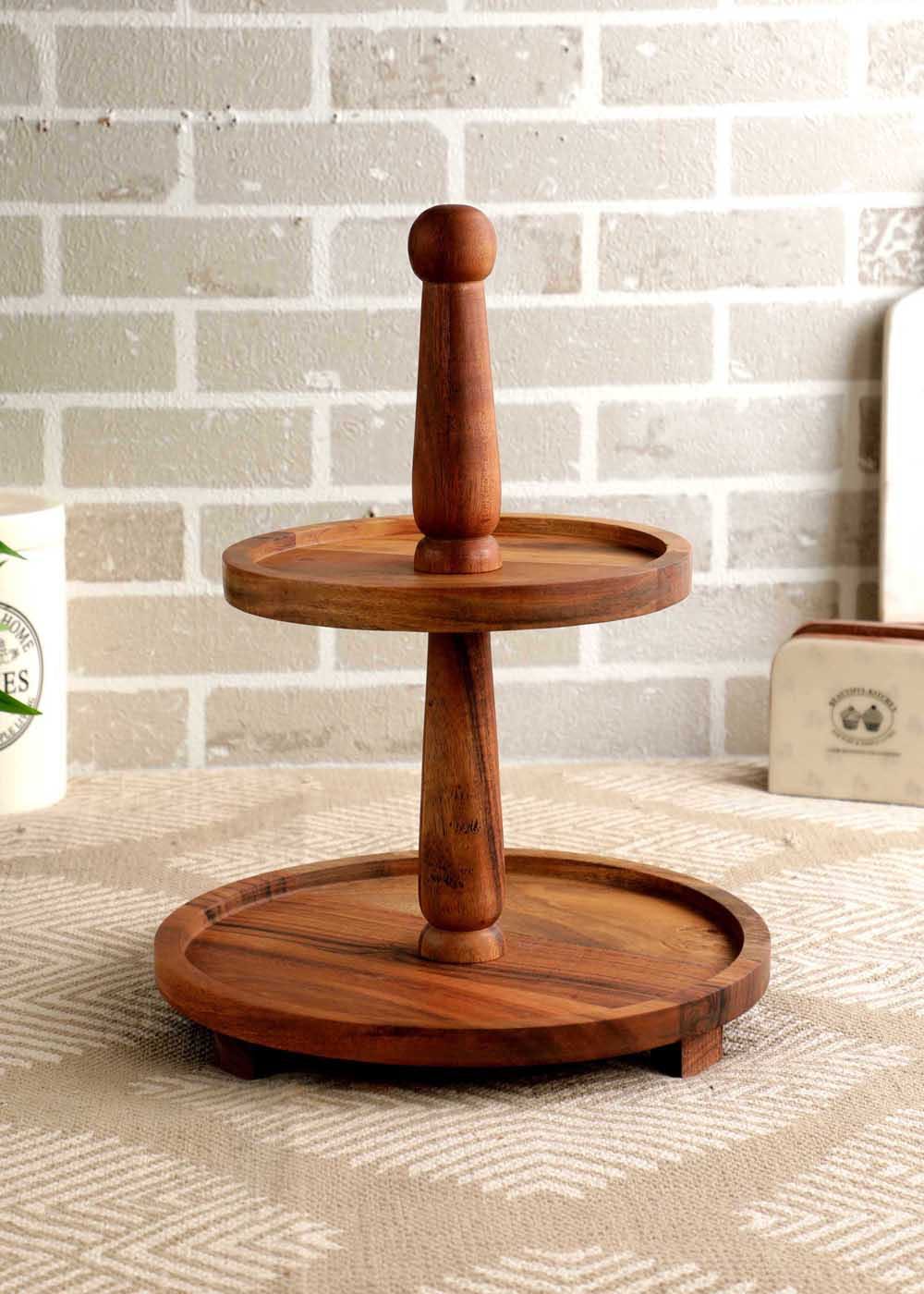 Tiered Wooden Cake Stand - Folksy